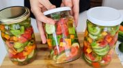 Без маринада и стерилизации — закатка овощей на зиму, получаются как свежие